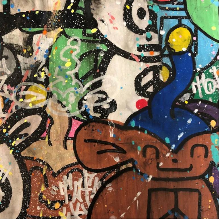 Original Abstract Graffiti Painting by Oliver Skelton
