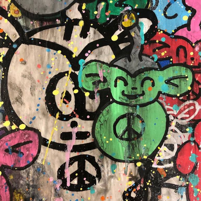 Original Abstract Graffiti Painting by Oliver Skelton