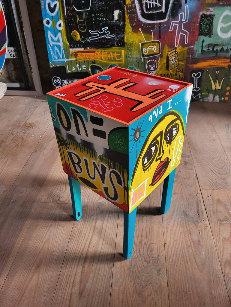 Original Pop Art Graffiti Sculpture by Well Well