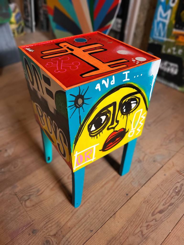 Original Pop Art Graffiti Sculpture by Well Well