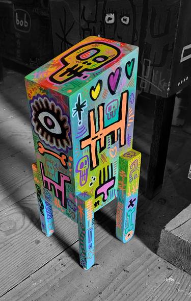 Original Street Art Graffiti Mixed Media by Well Well