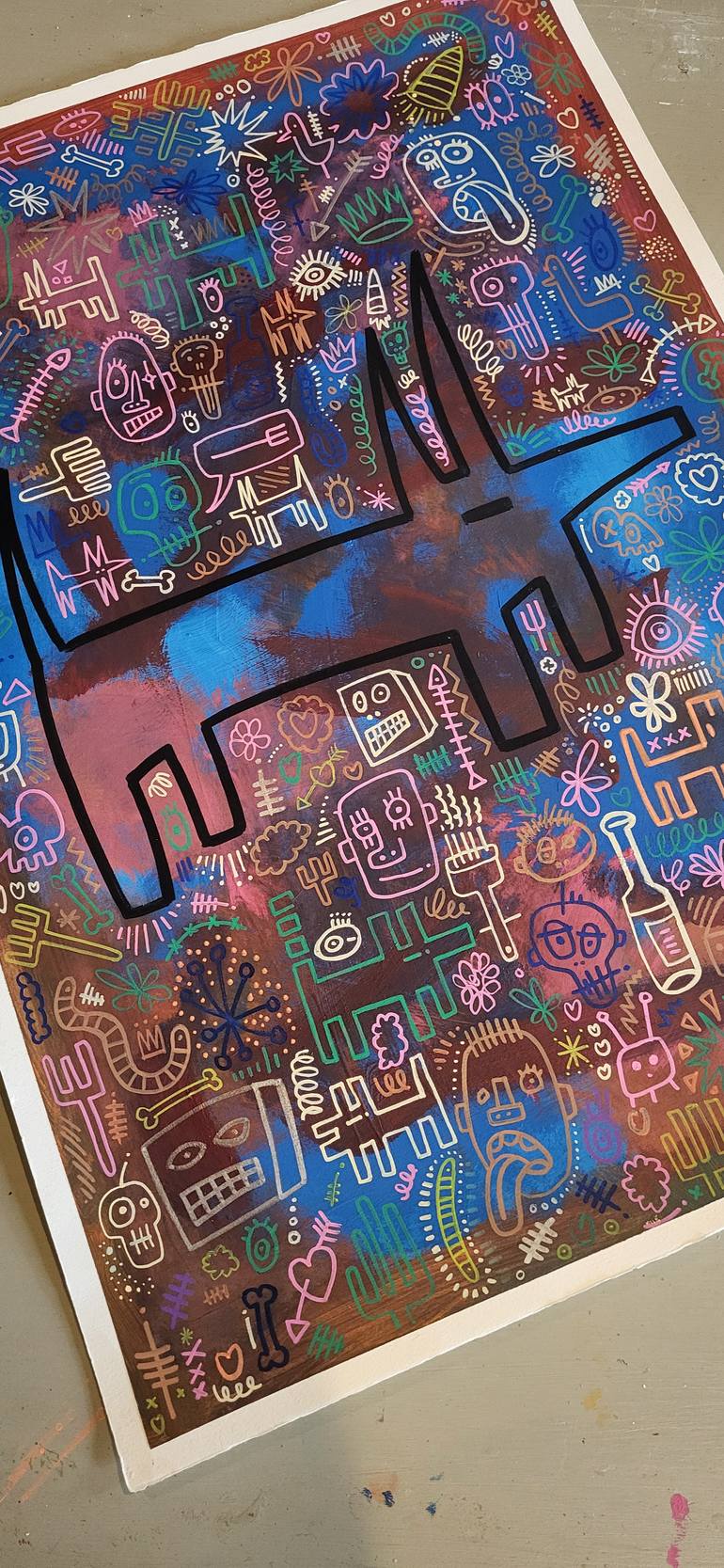 Original Street Art Animal Painting by Well Well