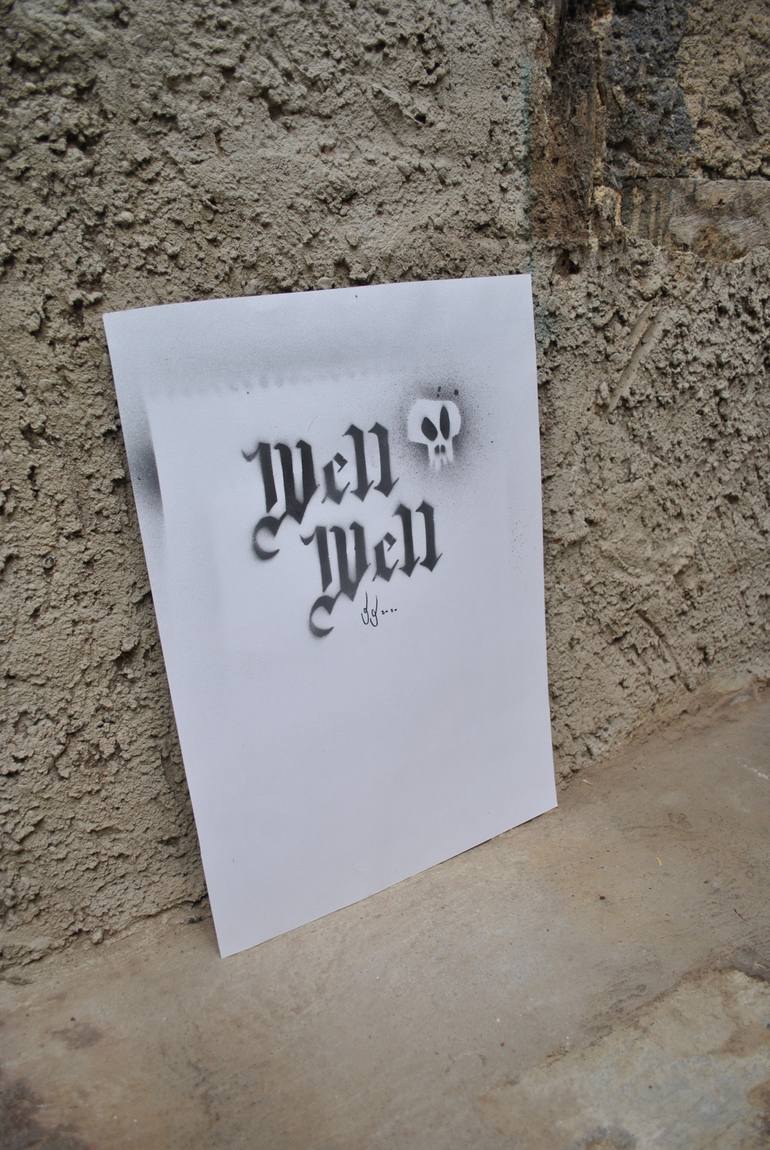 Original Abstract Graffiti Drawing by Well Well