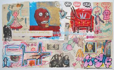 Original Graffiti Collage by Well Well