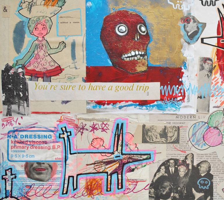 Original Modern Graffiti Collage by Well Well