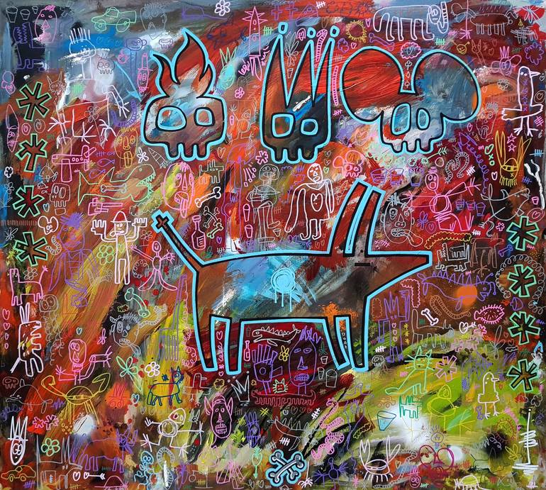 Original Abstract World Culture Painting by Well Well