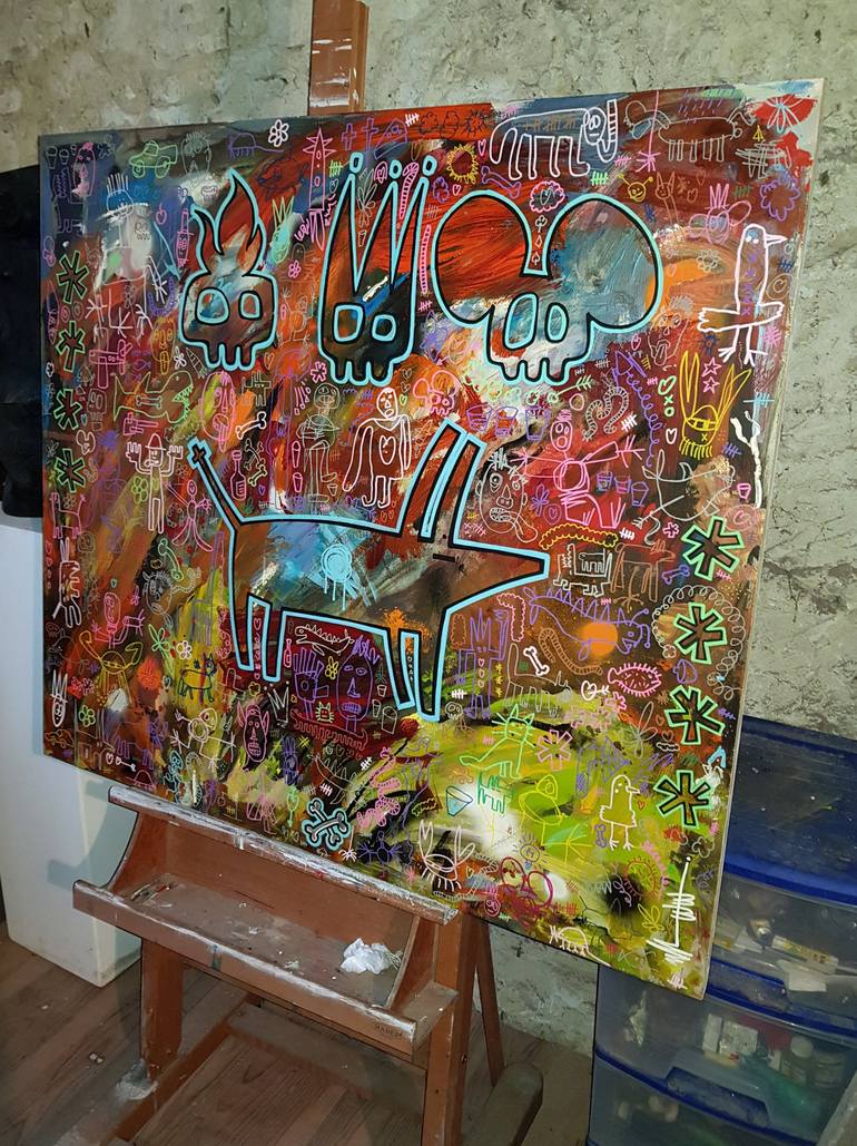 Original Abstract World Culture Painting by Well Well