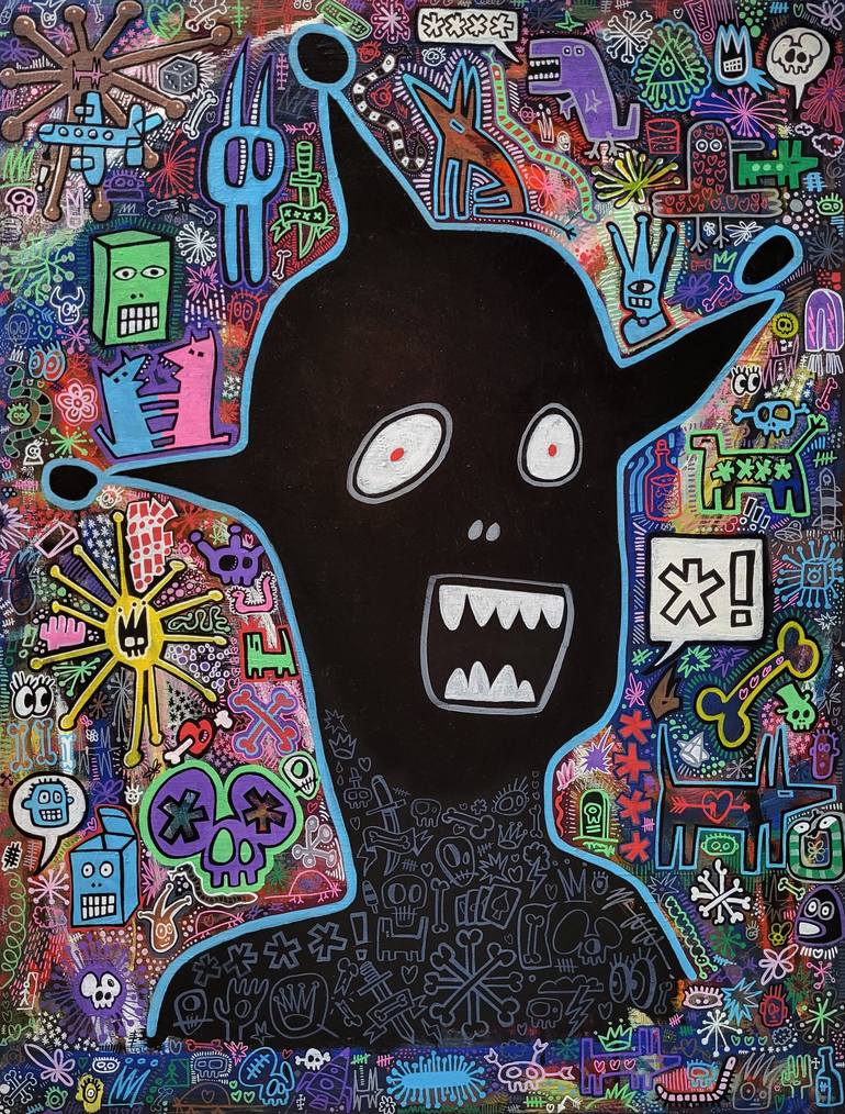 Original Pop Art Popular culture Paintings by Well Well