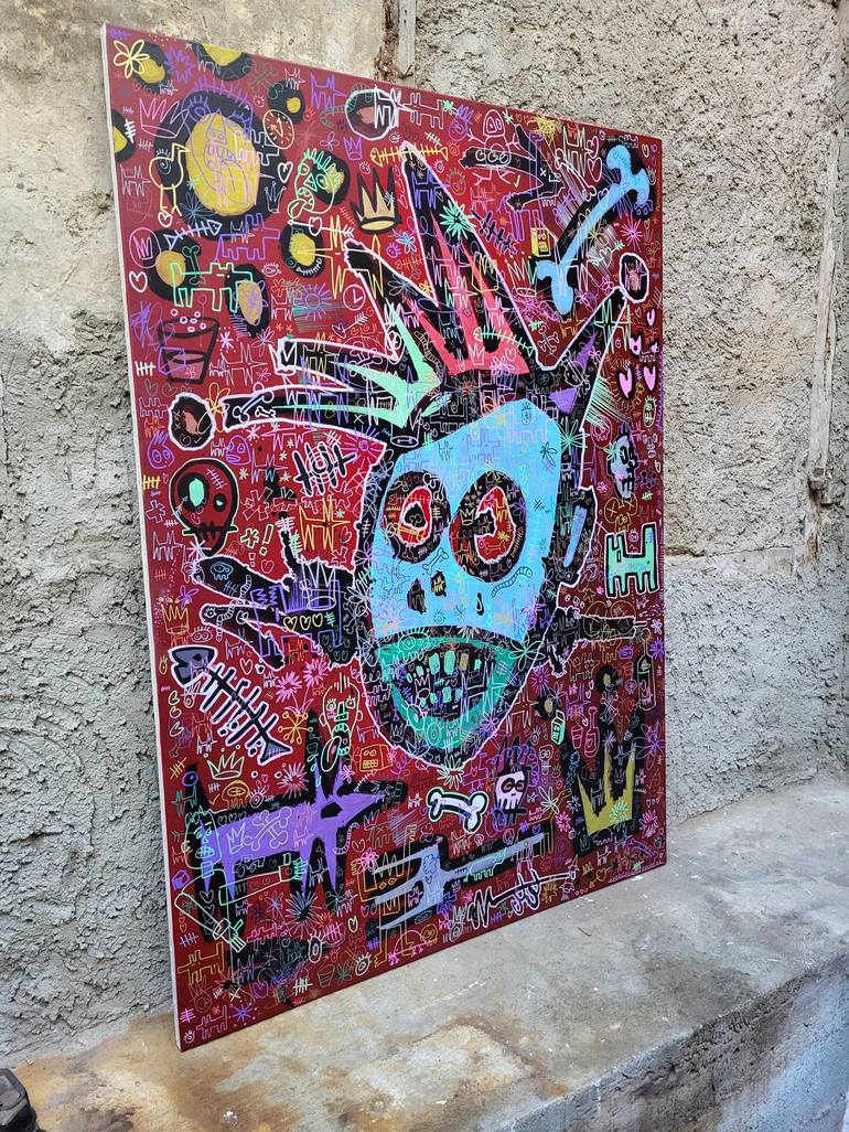 Original Pop Art Graffiti Painting by Well Well