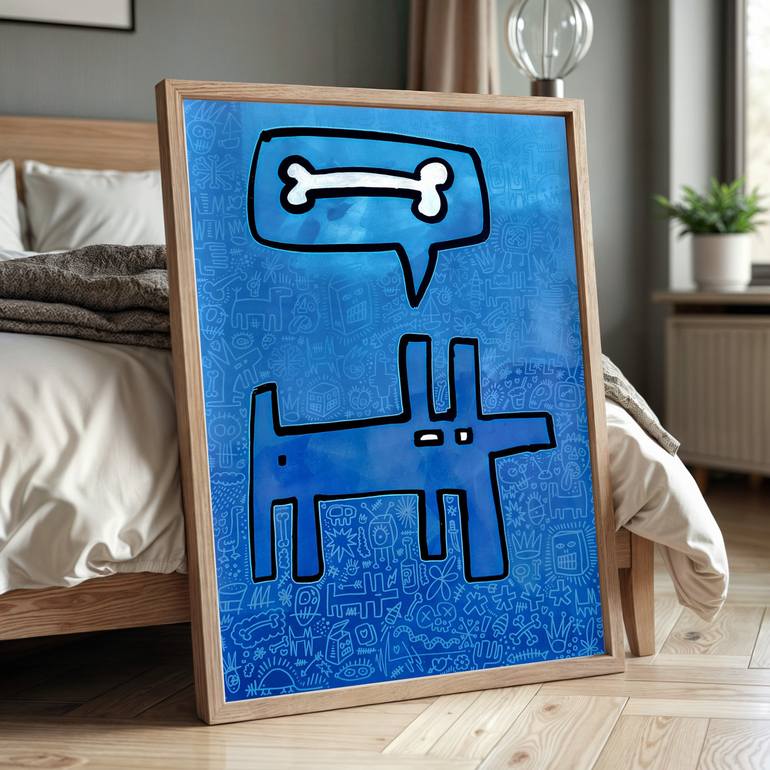 Original Street Art Animal Painting by Well Well