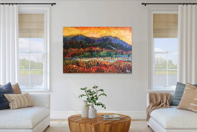 Original Impressionism Landscape Painting by Máté Kertész