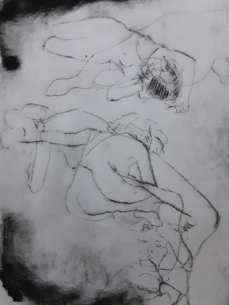 Original Surrealism Nude Printmaking by Keith Waller