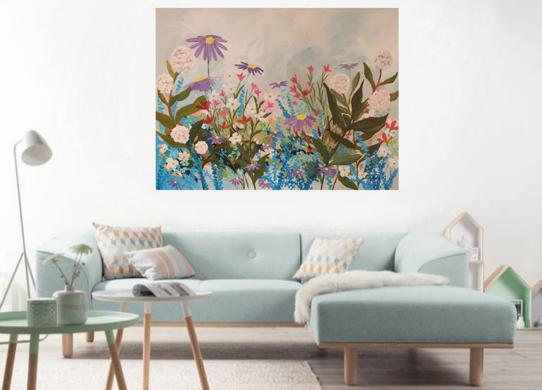 Original Abstract Expressionism Floral Painting by Penelope Dodman