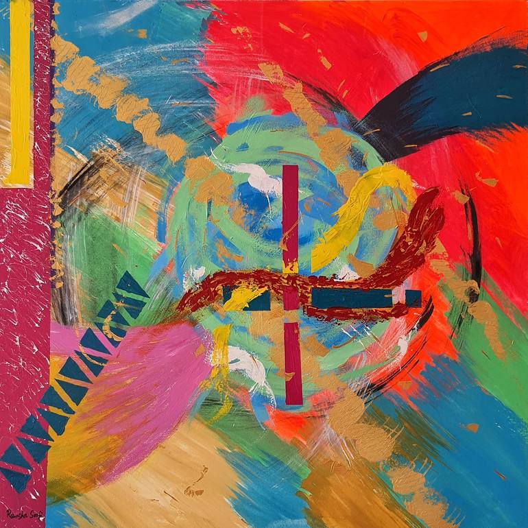 Original Abstract Expressionism Abstract Painting by Ramsha Soofi