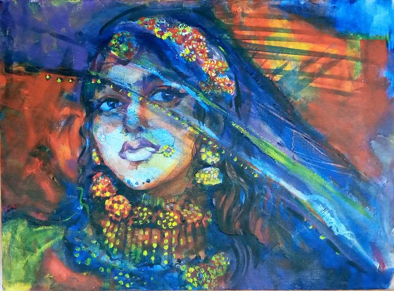 Girl in Hijaab Painting by Amir Pasha | Saatchi Art