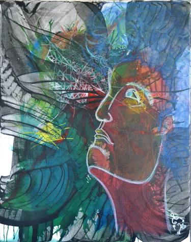 Print of Abstract Expressionism Portrait Paintings by Sandra Touraine
