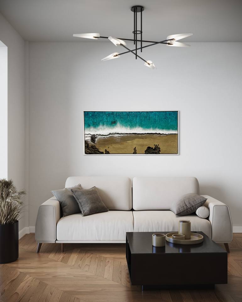 Original Abstract Expressionism Beach Painting by Gemma Lessinger