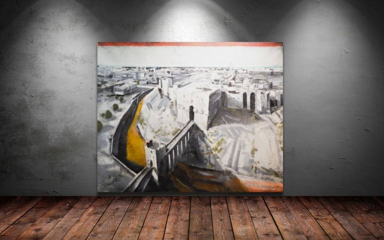 Original Documentary Architecture Painting by Angel Uranga