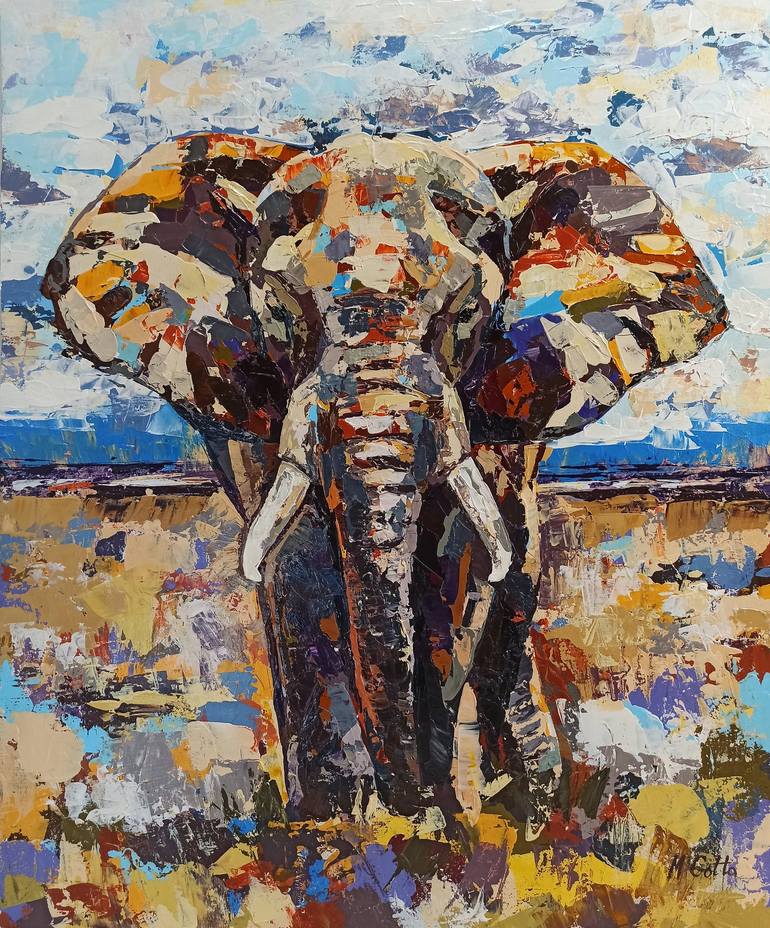 Black Elephant Painting by Maria Gotta Saatchi Art