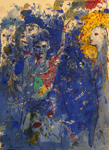Original Abstract Expressionism Women Paintings by Mario Malacrino