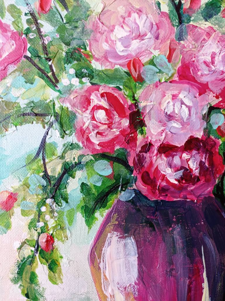 Original Abstract Floral Painting by Anastasiia Sutula