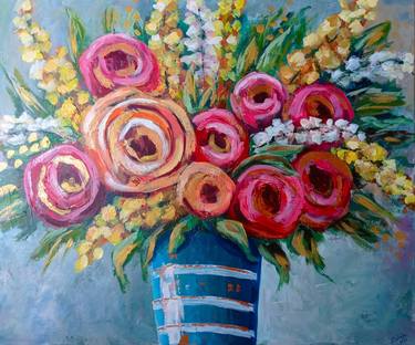 Original Abstract Floral Paintings by Anastasiia Sutula