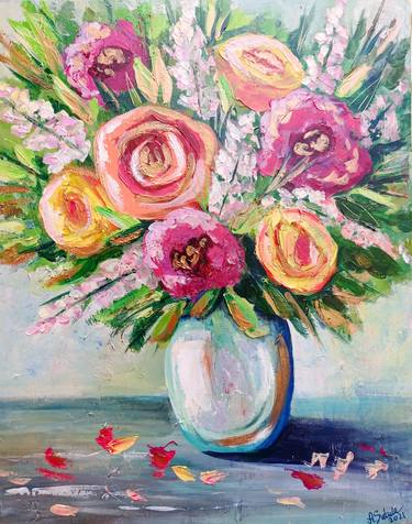Original Floral Paintings by Anastasiia Sutula