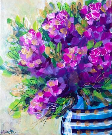 Print of Abstract Floral Paintings by Anastasiia Sutula