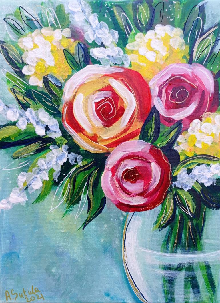 Summer flowers #6 Painting by Anastasiia Sutula | Saatchi Art