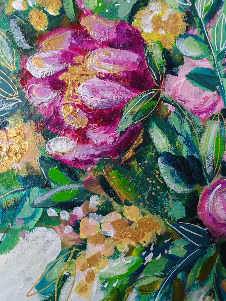 Original Floral Painting by Anastasiia Sutula