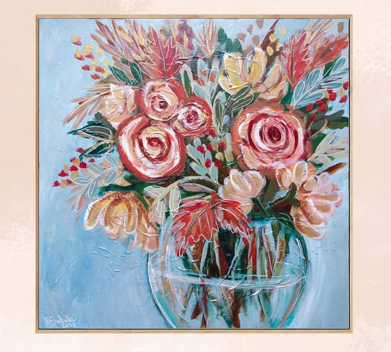 Original Abstract Floral Painting by Anastasiia Sutula