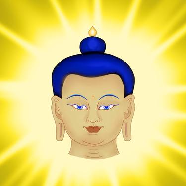Buddha Face: digital work by hand thumb