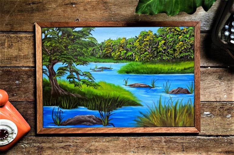 Original Photorealism Landscape Painting by Alina Leto