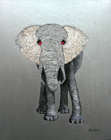 Princess (Silver Elephant) - Mixed Media thumb