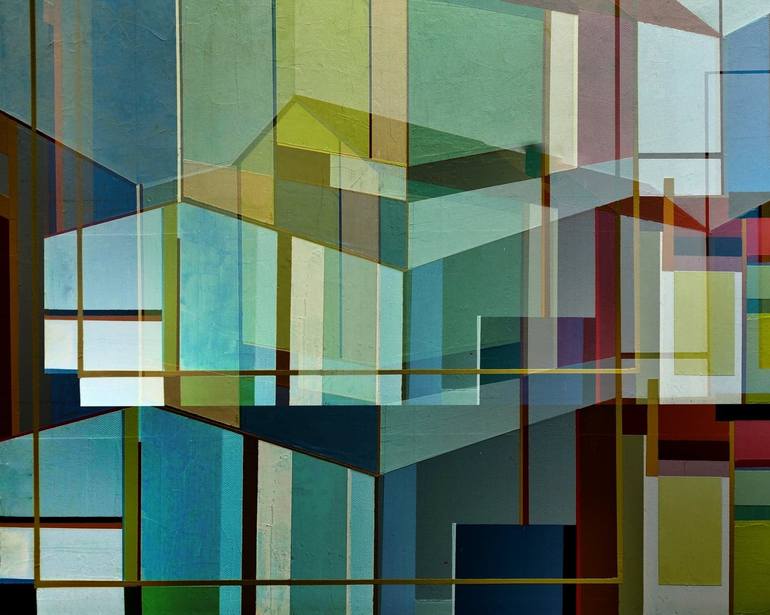 Original Architecture Printmaking by Violet Polsangi  Abstract Art on Paper  Some Other Time  Limited Edition of 50