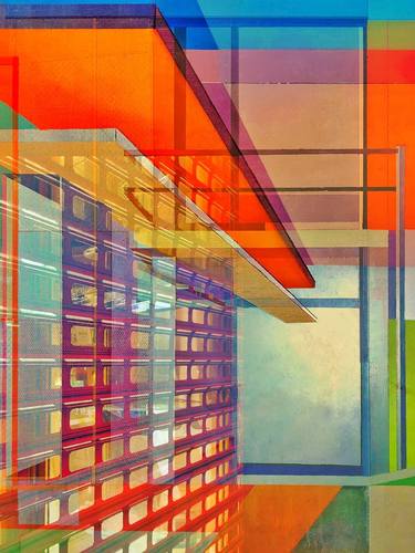 Original Abstract Architecture Mixed Media by Violet Polsangi