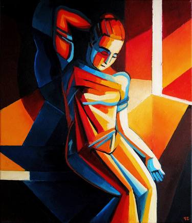 Original Cubism Women Painting by Felipe Canon