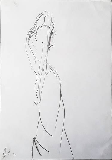 Original Figurative Women Drawings by Djurdja Milatovic