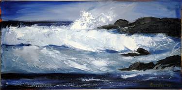 Print of Expressionism Seascape Paintings by Djurdja Milatovic