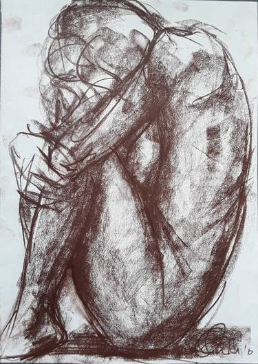 Print of Expressionism Nude Drawings by Djurdja Milatovic