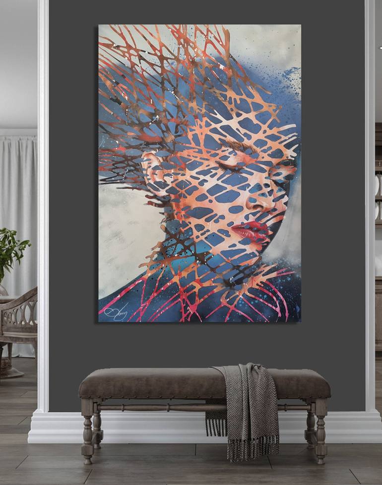 Original Abstract Women Painting by Sammy Nidam