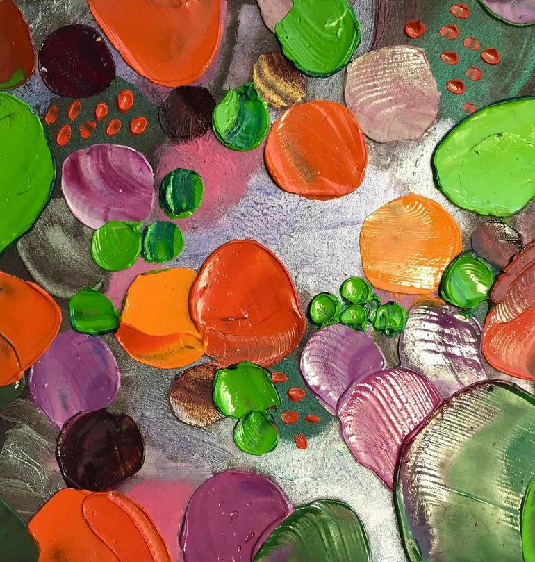 Original Abstract Expressionism Floral Painting by Elana Solodka