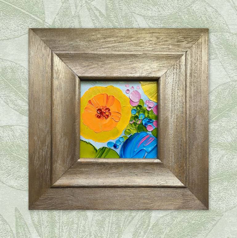 Original Abstract Expressionism Floral Painting by Elana Solodka