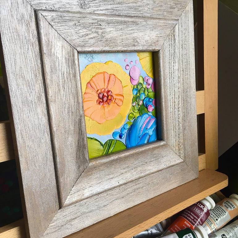 Original Abstract Expressionism Floral Painting by Elana Solodka