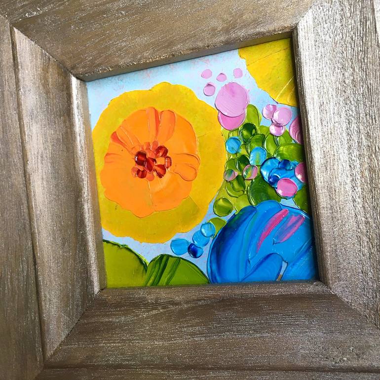 Original Abstract Expressionism Floral Painting by Elana Solodka