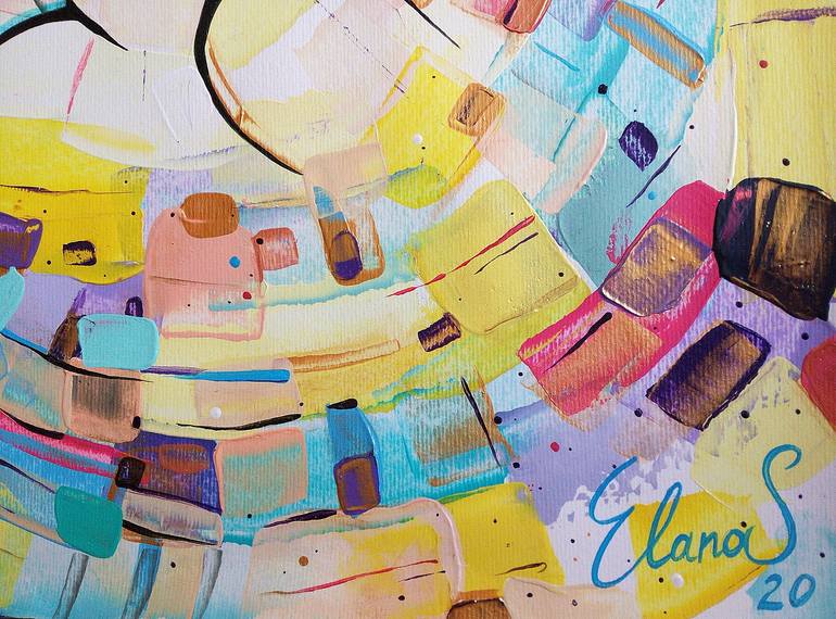 Original Abstract Expressionism Abstract Painting by Elana Solodka
