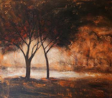 Original Impressionism Tree Paintings by Edyta Galan