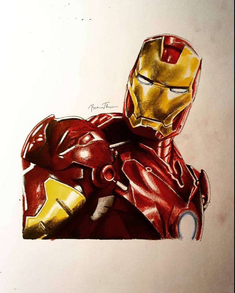 Iron Man Drawing By Thomas Bosnes Saatchi Art