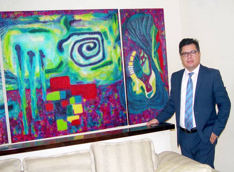 Original Abstract Expressionism Abstract Painting by Jose Lara