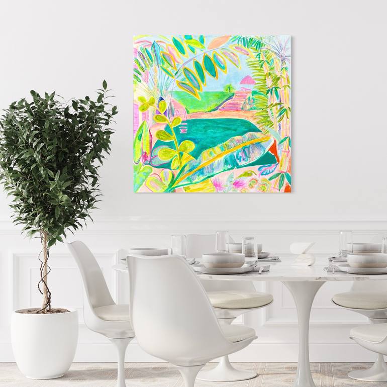 Original Abstract Botanic Painting by Kathryn Sillince